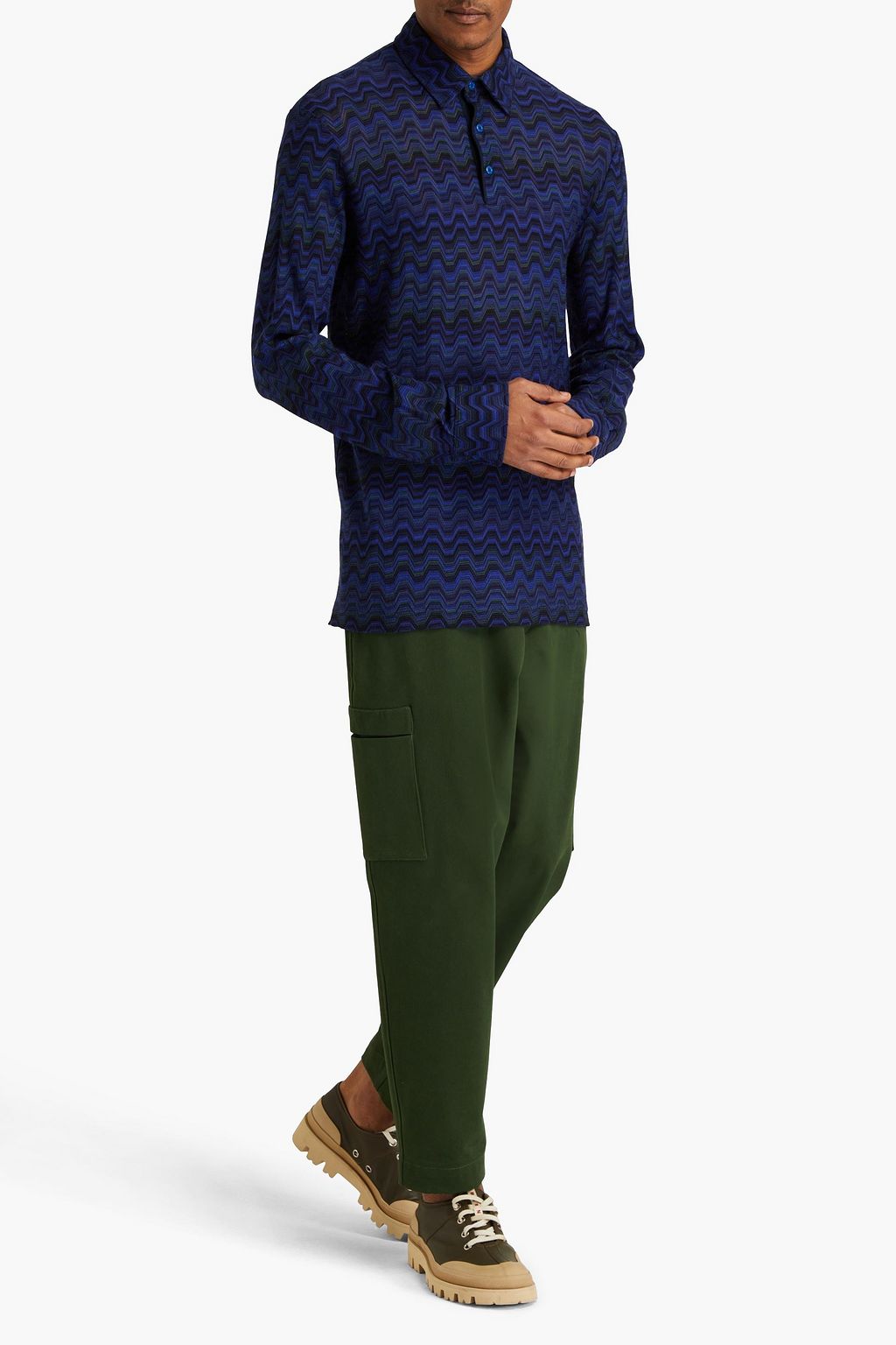 MISSONI Crochet-knit polo shirt