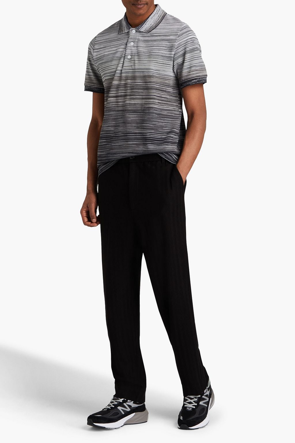 MISSONI Space-dyed cotton-piqué polo shirt