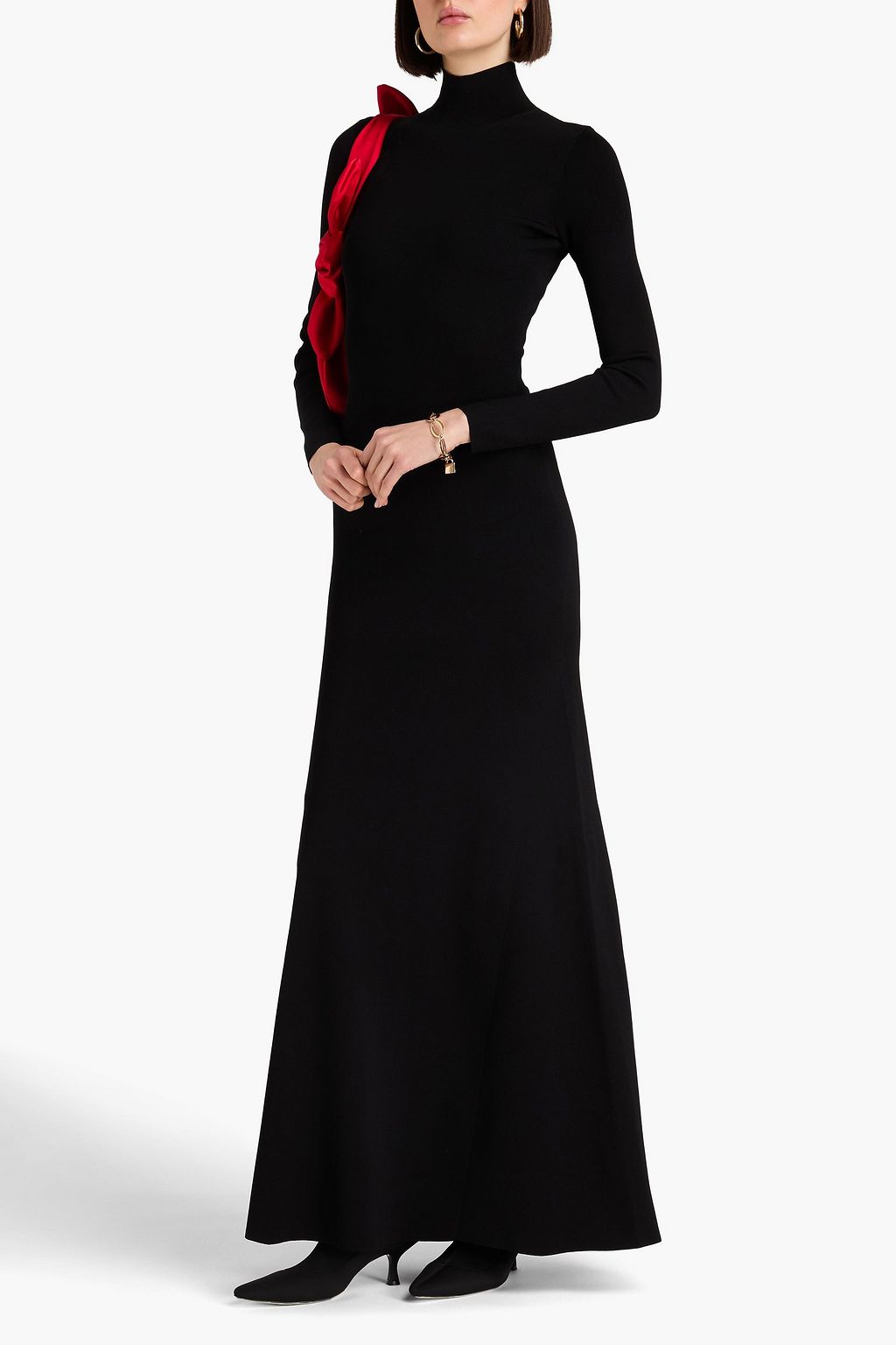 VICTORIA BECKHAM Cutout stretch-knit turtleneck maxi dress