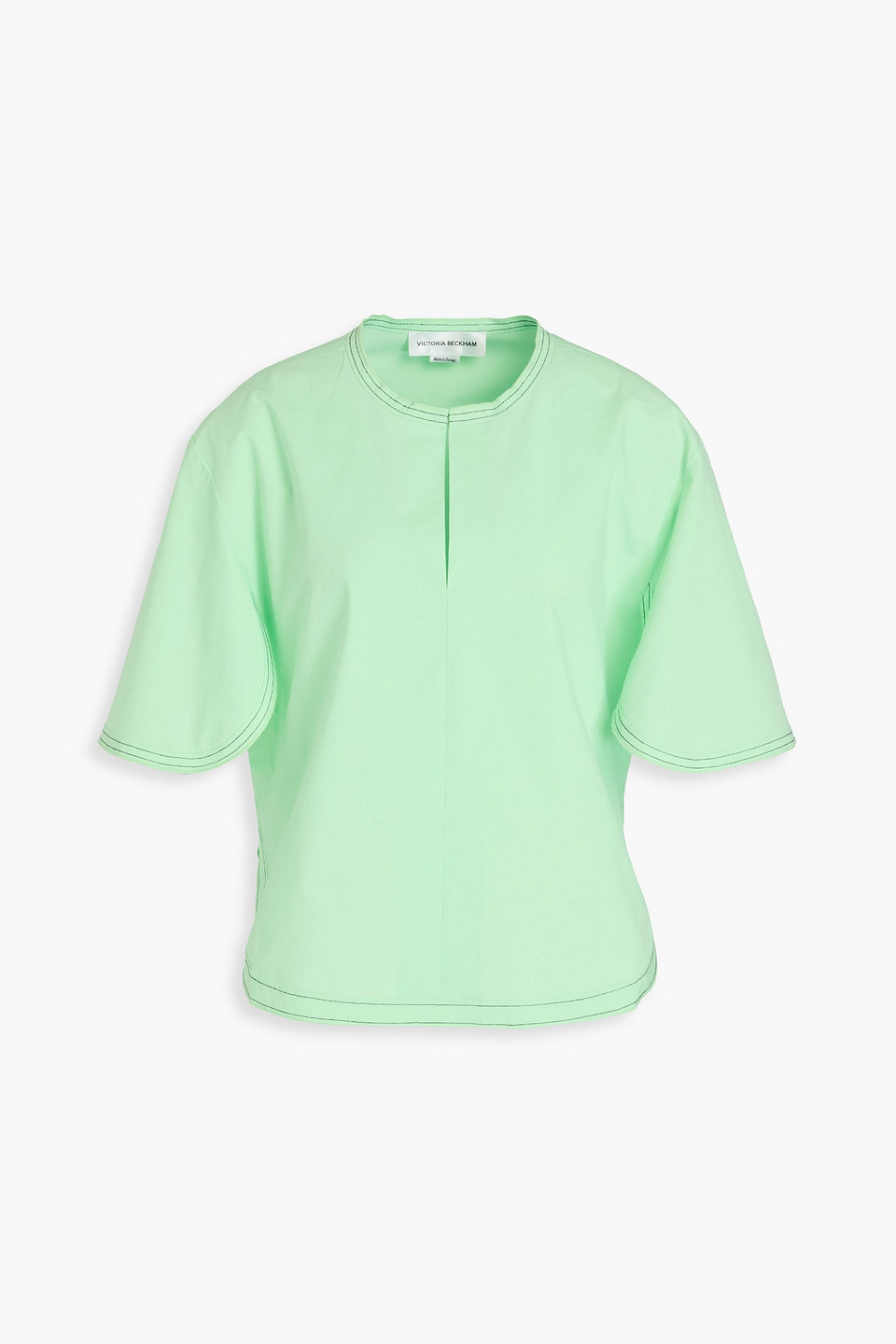 Victoria Beckham Cotton-blend Poplin Top In Light Green