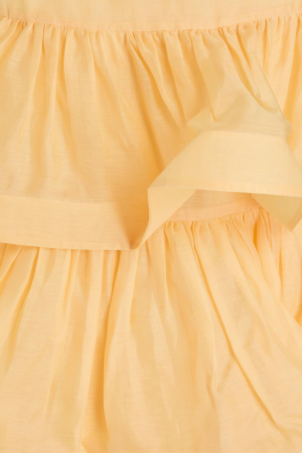 ZIMMERMANN Tiered linen and silk-blend gauze midi skirt