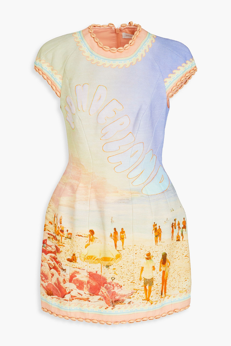 Zimmermann Printed Cotton And Linen-blend Mini Dress In Multicolor