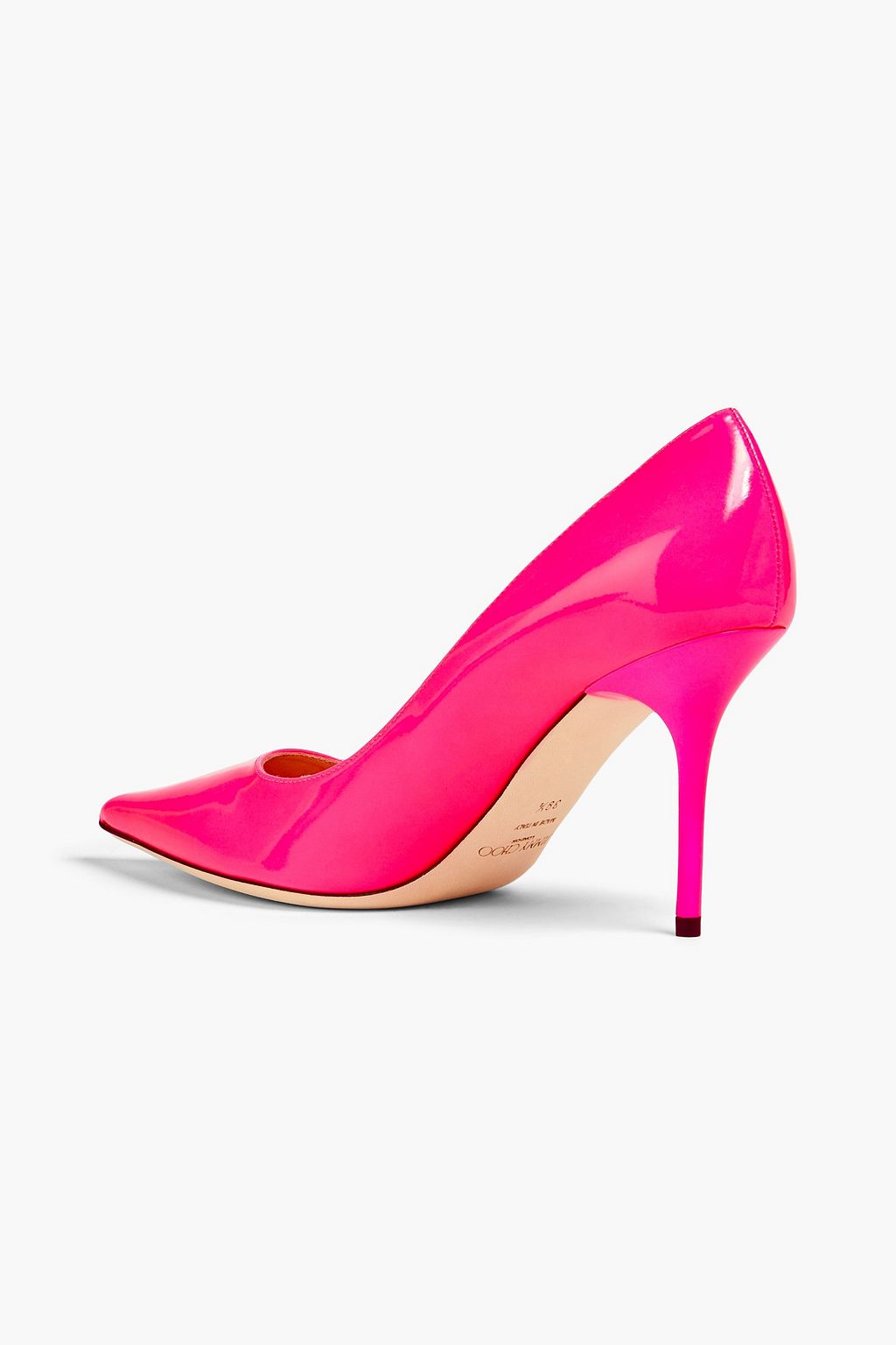JIMMY CHOO 아그네스 네온 페이턴트 인조 가죽 펌프스