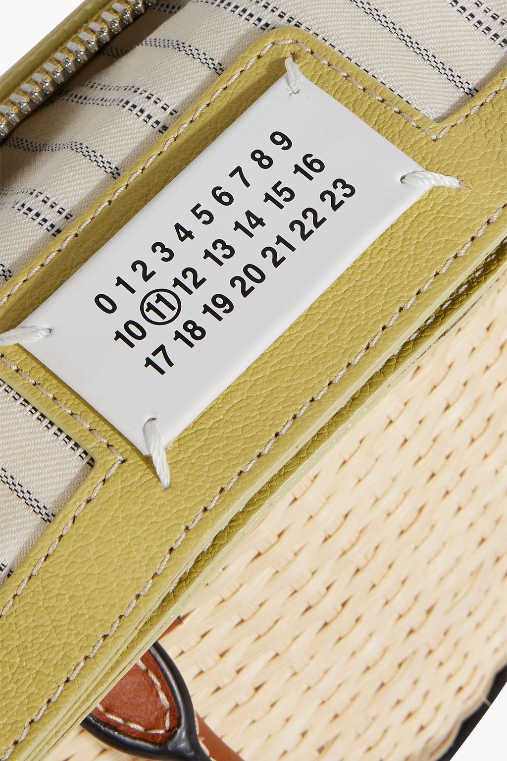 MAISON MARGIELA 5AC Classique leather-trimmed jacquard and rattan shoulder bag