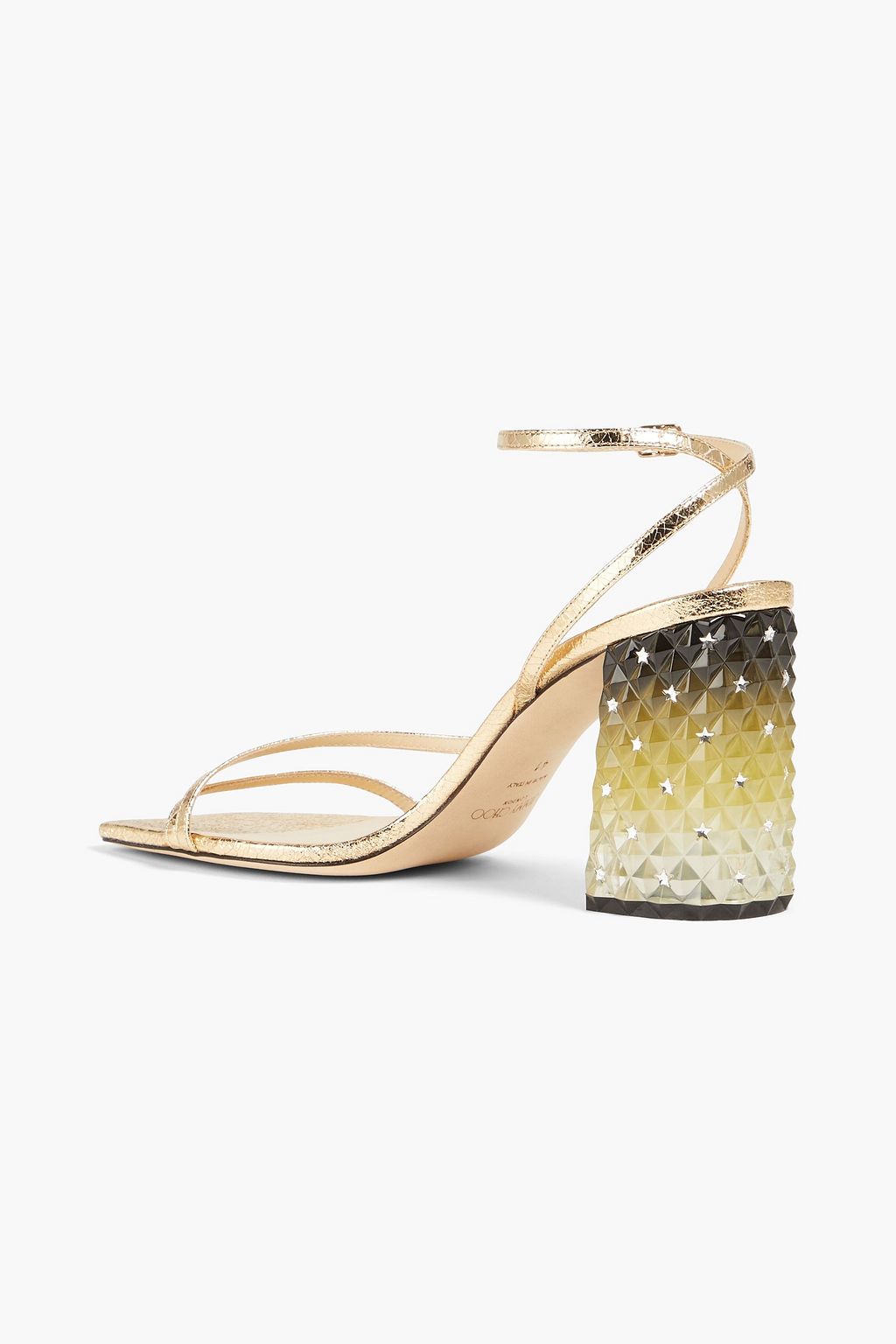 JIMMY CHOO صندل "آرت 85" من الجلد بنمط متشقق بلون معدني