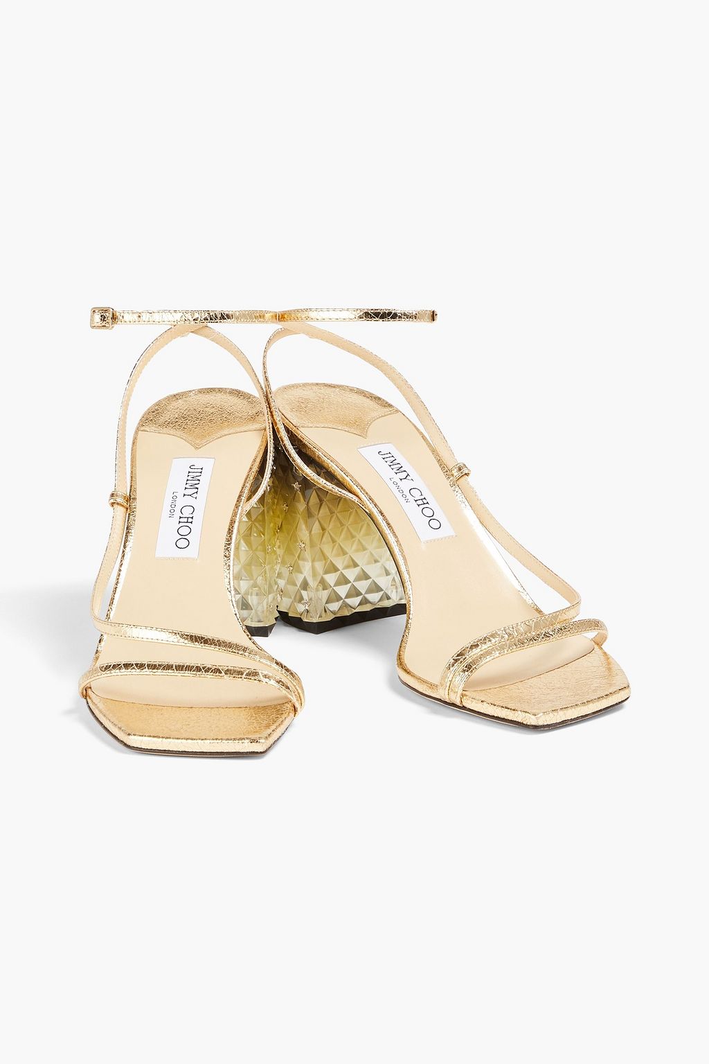 JIMMY CHOO صندل "آرت 85" من الجلد بنمط متشقق بلون معدني
