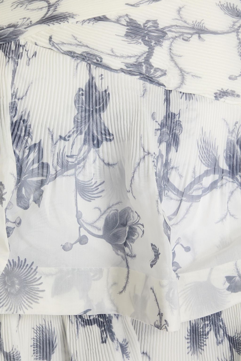 ZIMMERMANN Tiered floral-print plissé-organza maxi skirt