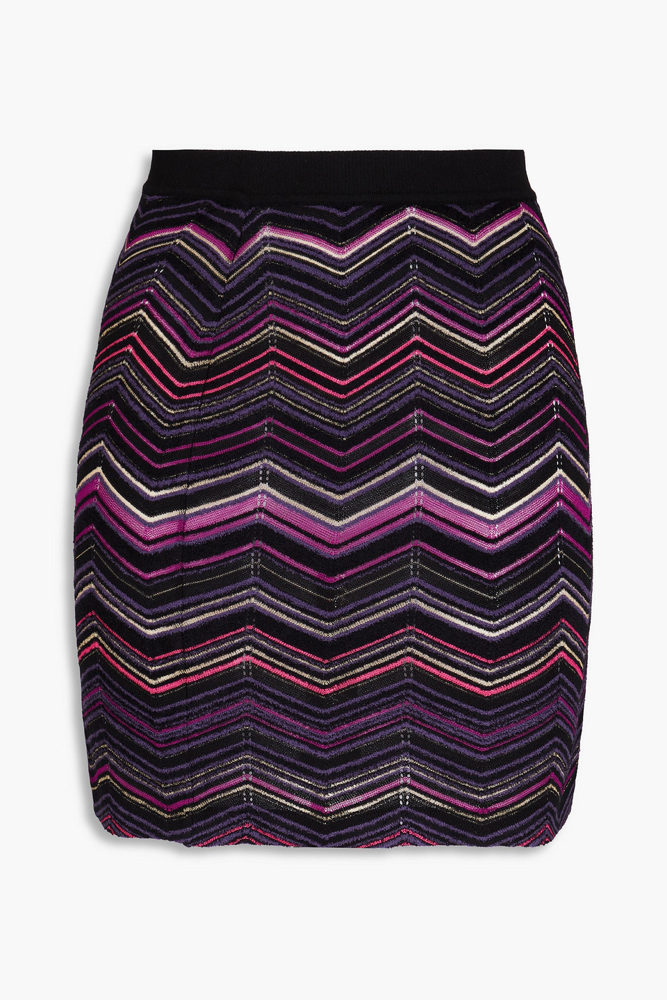Missoni Brushed Wool-blend Mini Skirt In Schwarz