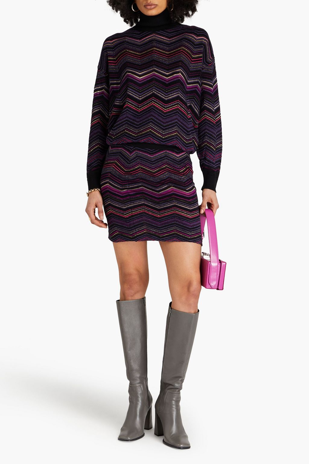 MISSONI Brushed wool-blend mini skirt
