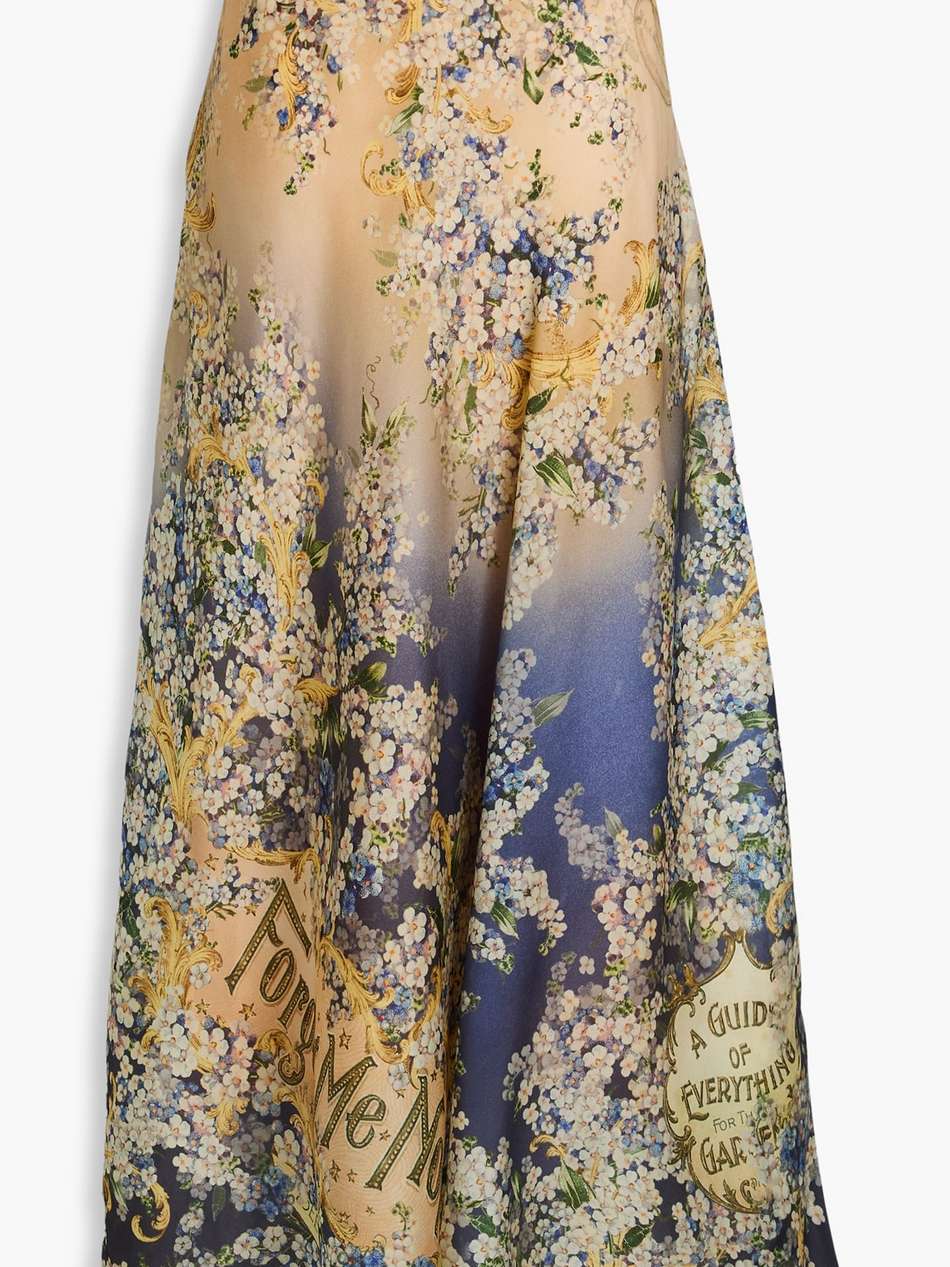 floral-print silk-gazar maxi skirt