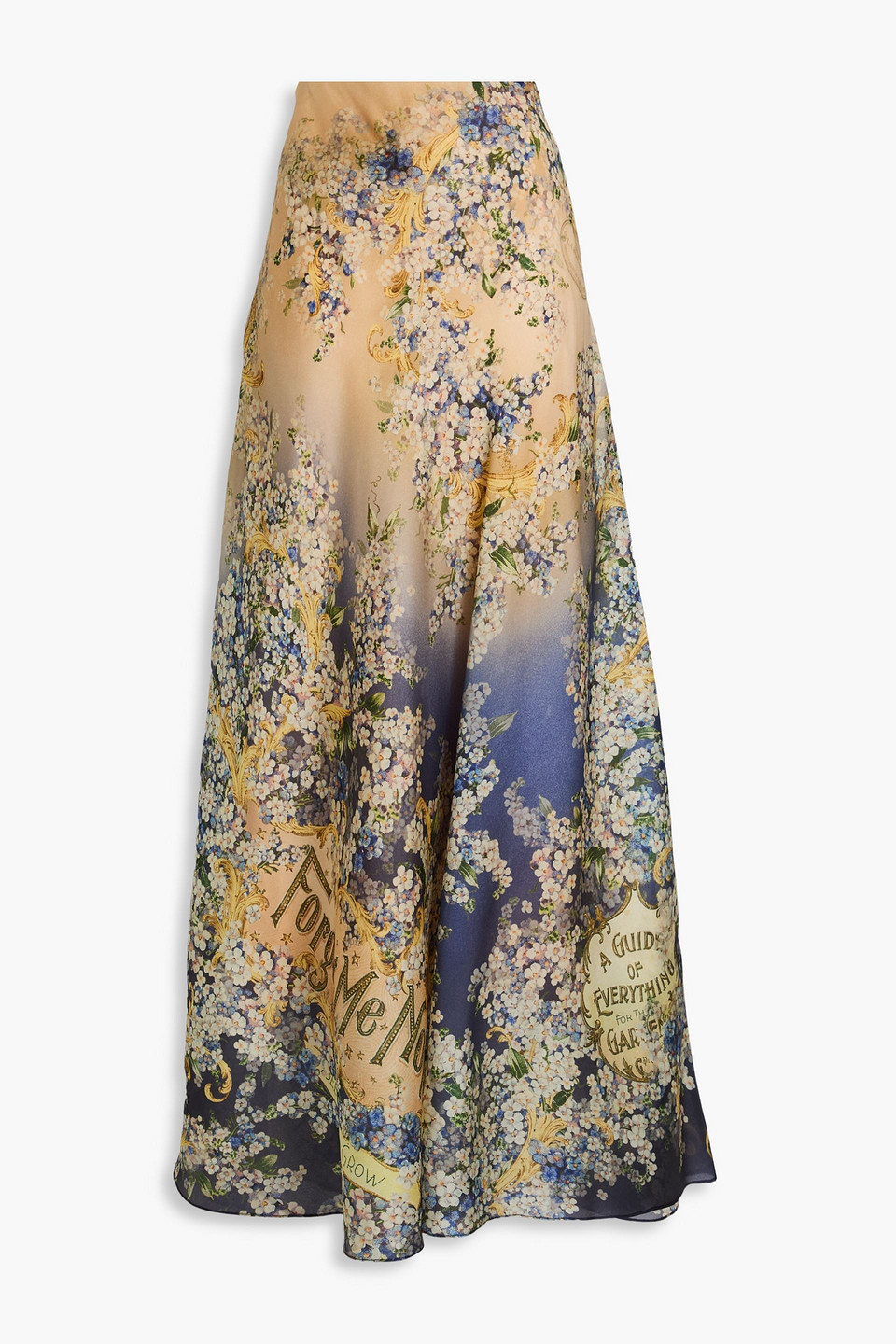 Floral-print silk-gazar maxi skirt