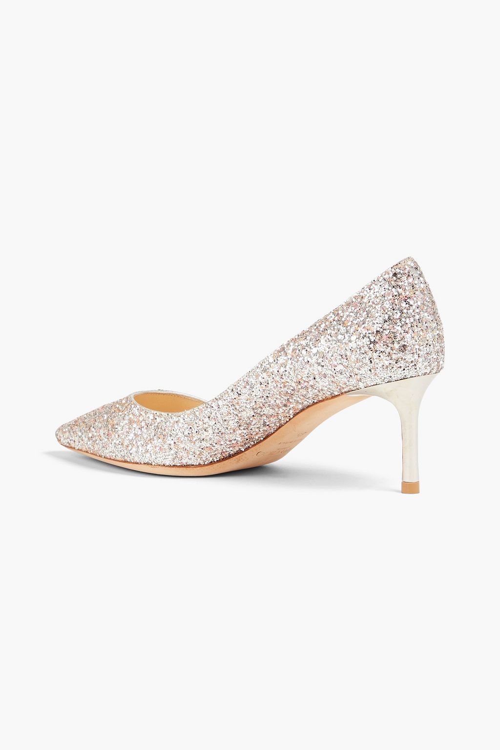 JIMMY CHOO Romy 60 glittered woven pumps