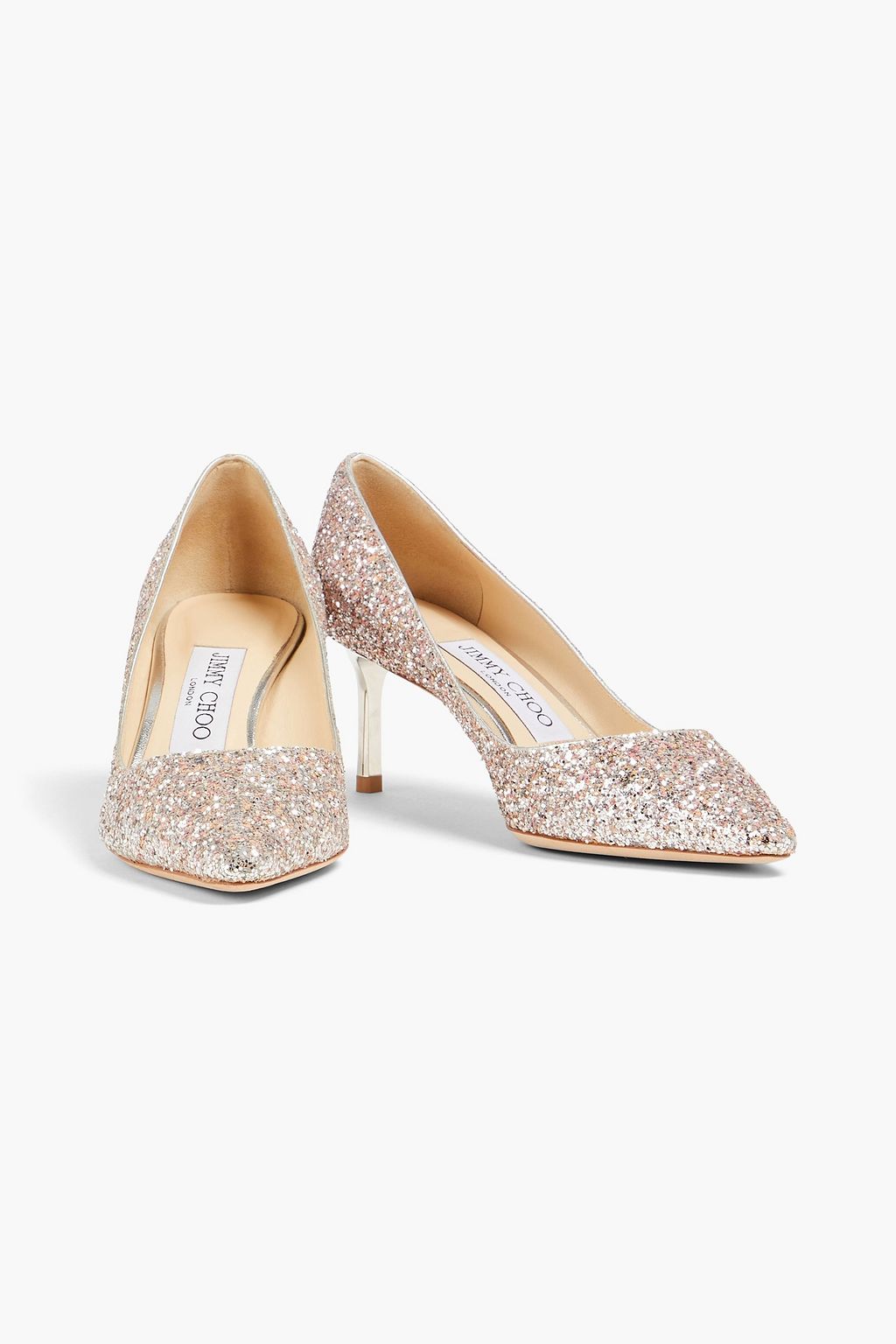 JIMMY CHOO Romy 60 glittered woven pumps
