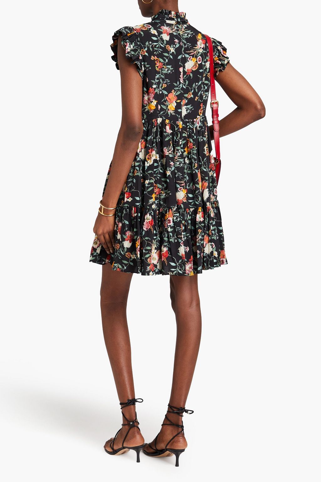 ZIMMERMANN Tiered ruffled floral-print crepe de chine mini dress