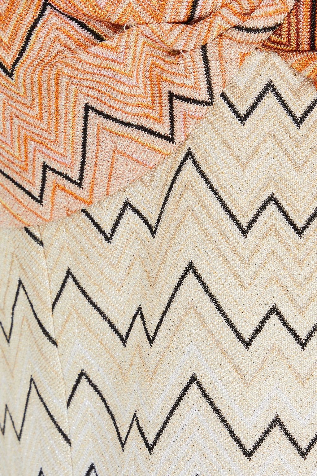 MISSONI 트위스트 디테일 메탈릭 니트 탑