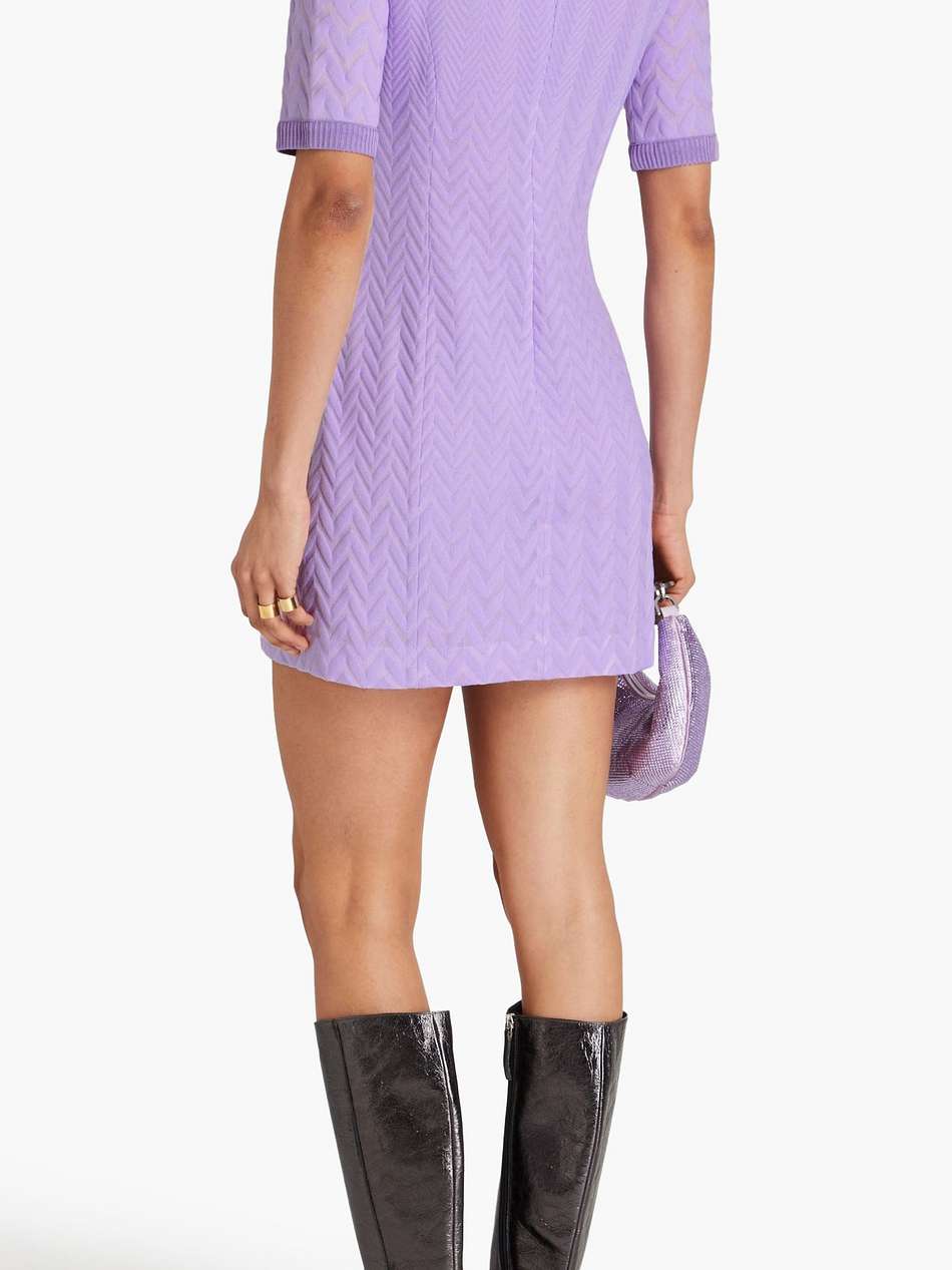 jacquard-knit cotton-blend mini dress