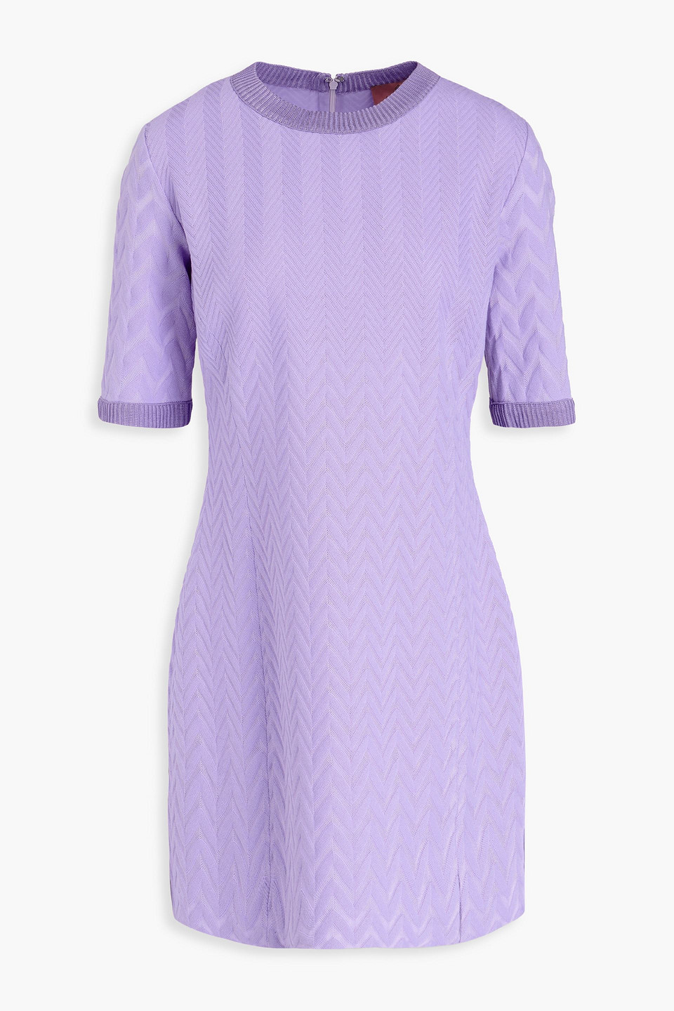 Jacquard-knit cotton-blend mini dress