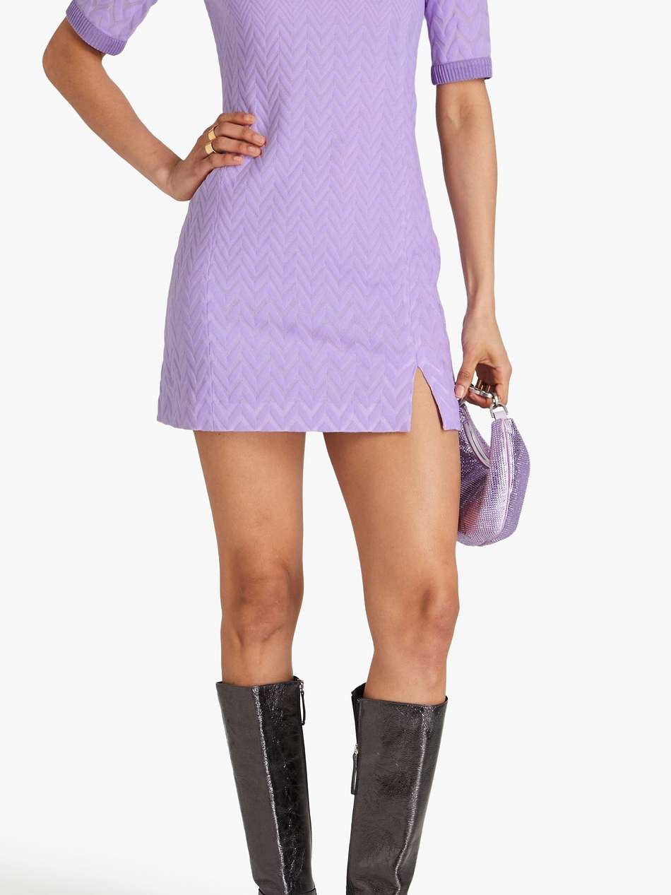 jacquard-knit cotton-blend mini dress