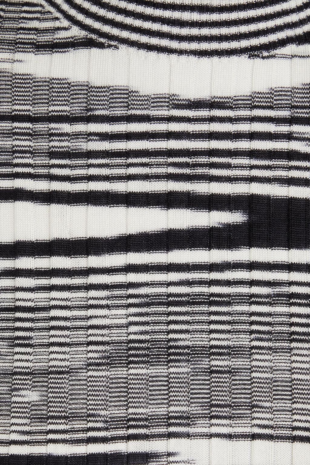 MISSONI Space-dyed ribbed cashmere and silk-blend turtleneck top