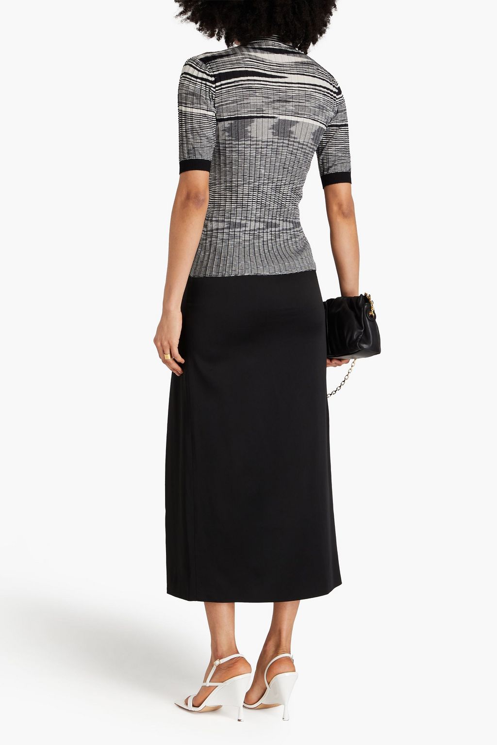 MISSONI Space-dyed ribbed cashmere and silk-blend turtleneck top