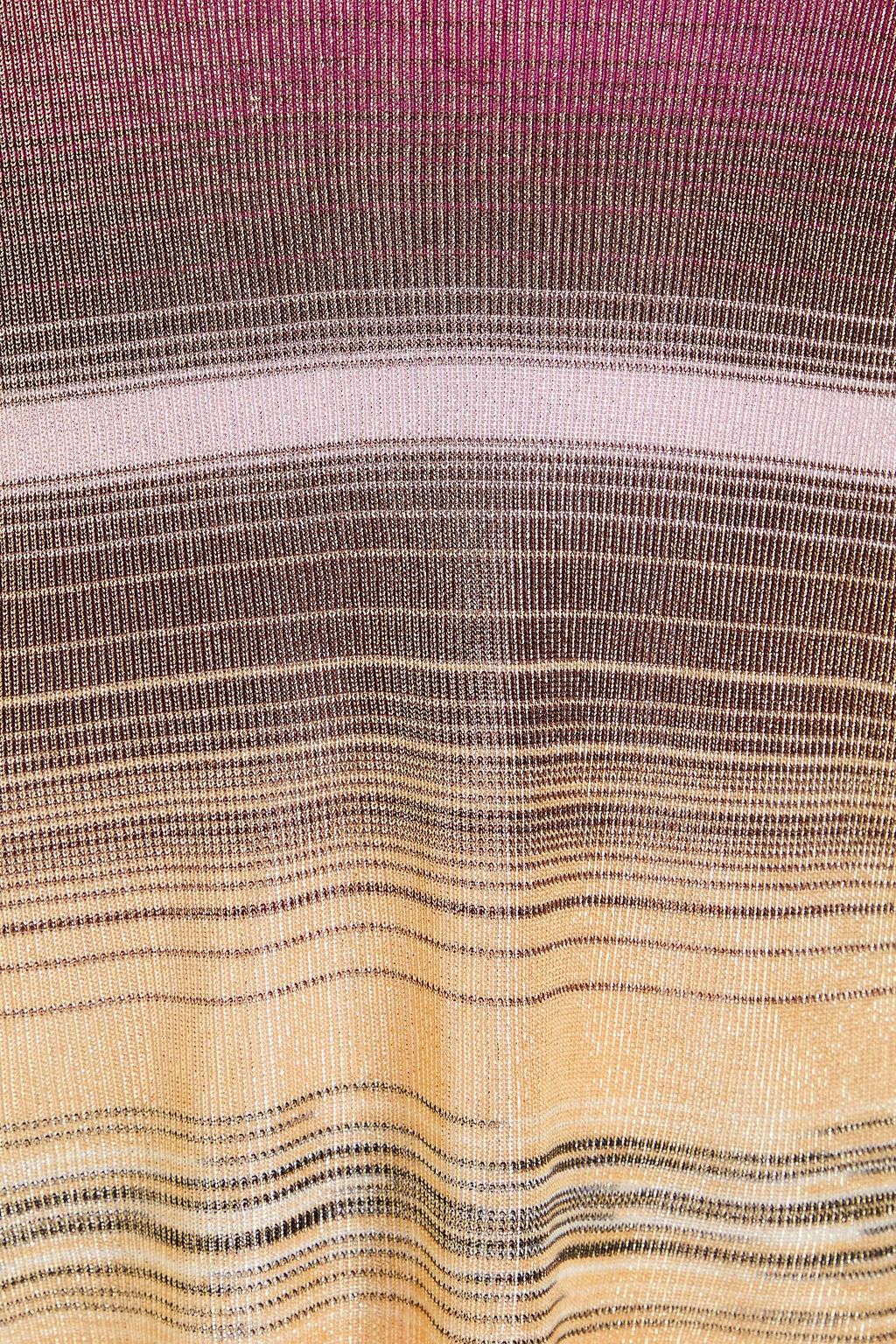 MISSONI بلوزة من نسيج محبوك بتصميم مخطط بلون معدني