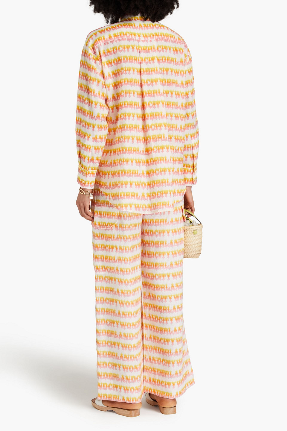 Zimmermann Printed Ramie Shirt In Orange