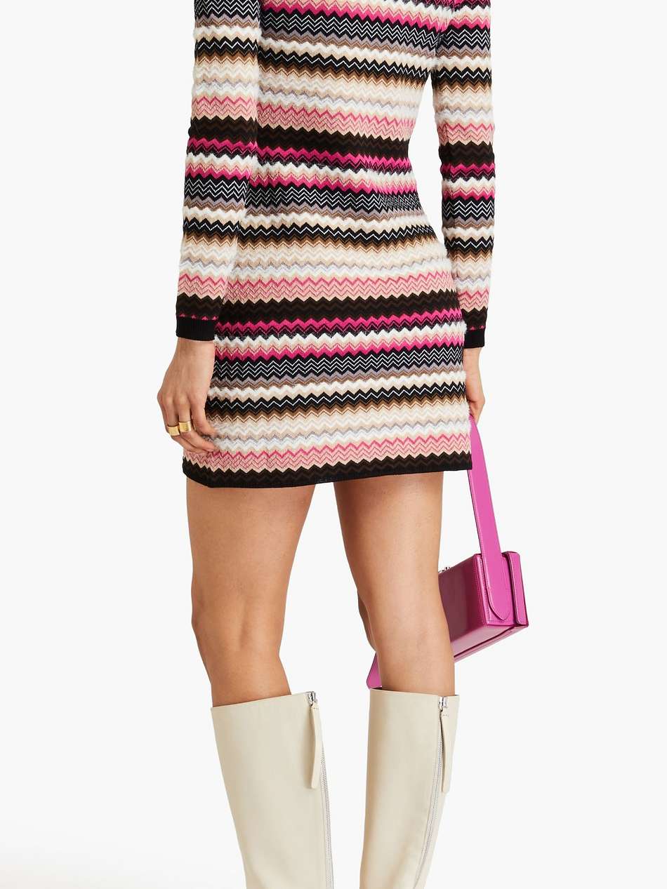 jacquard-knit mini dress