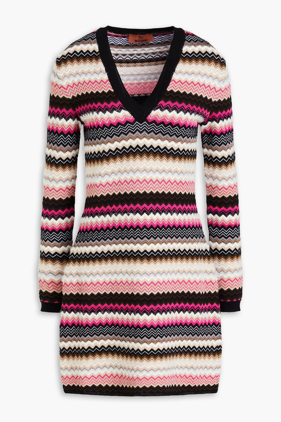 Missoni Crochet-knit Mini Dress In Schwarz