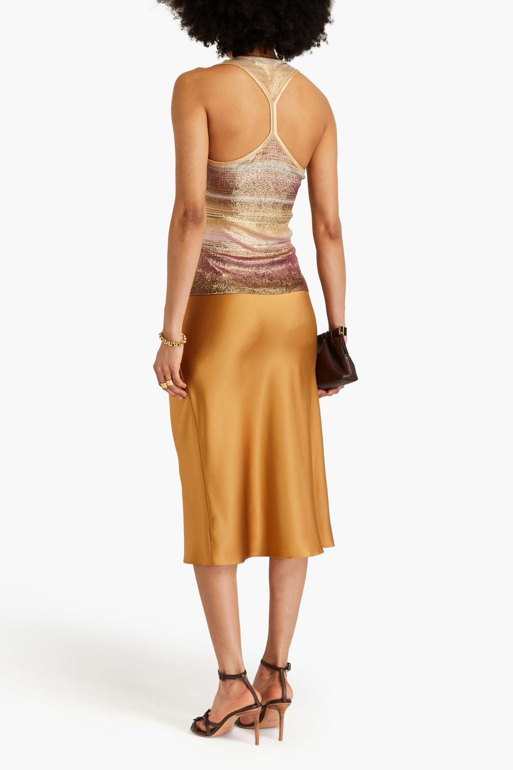 MISSONI بلوزة من نسيج محبوك بلون معدني