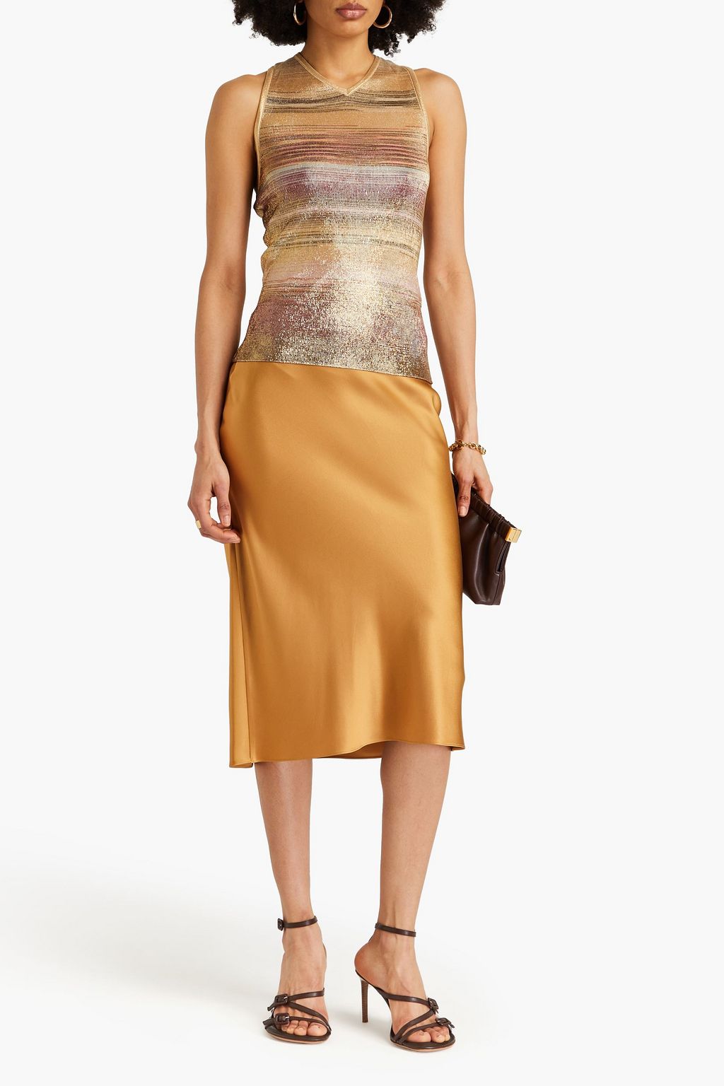 MISSONI بلوزة من نسيج محبوك بلون معدني