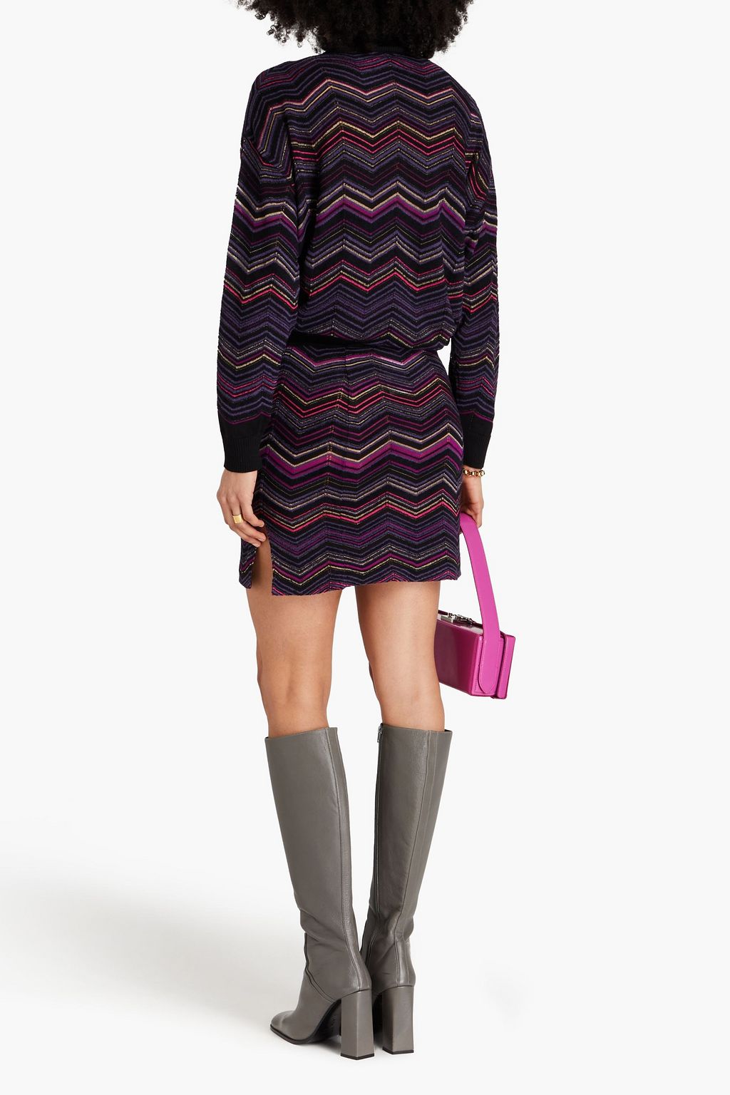 MISSONI كنزة رياضية من مزيج الصوف الممشّط بحبكة الجاكار بياقة عالية