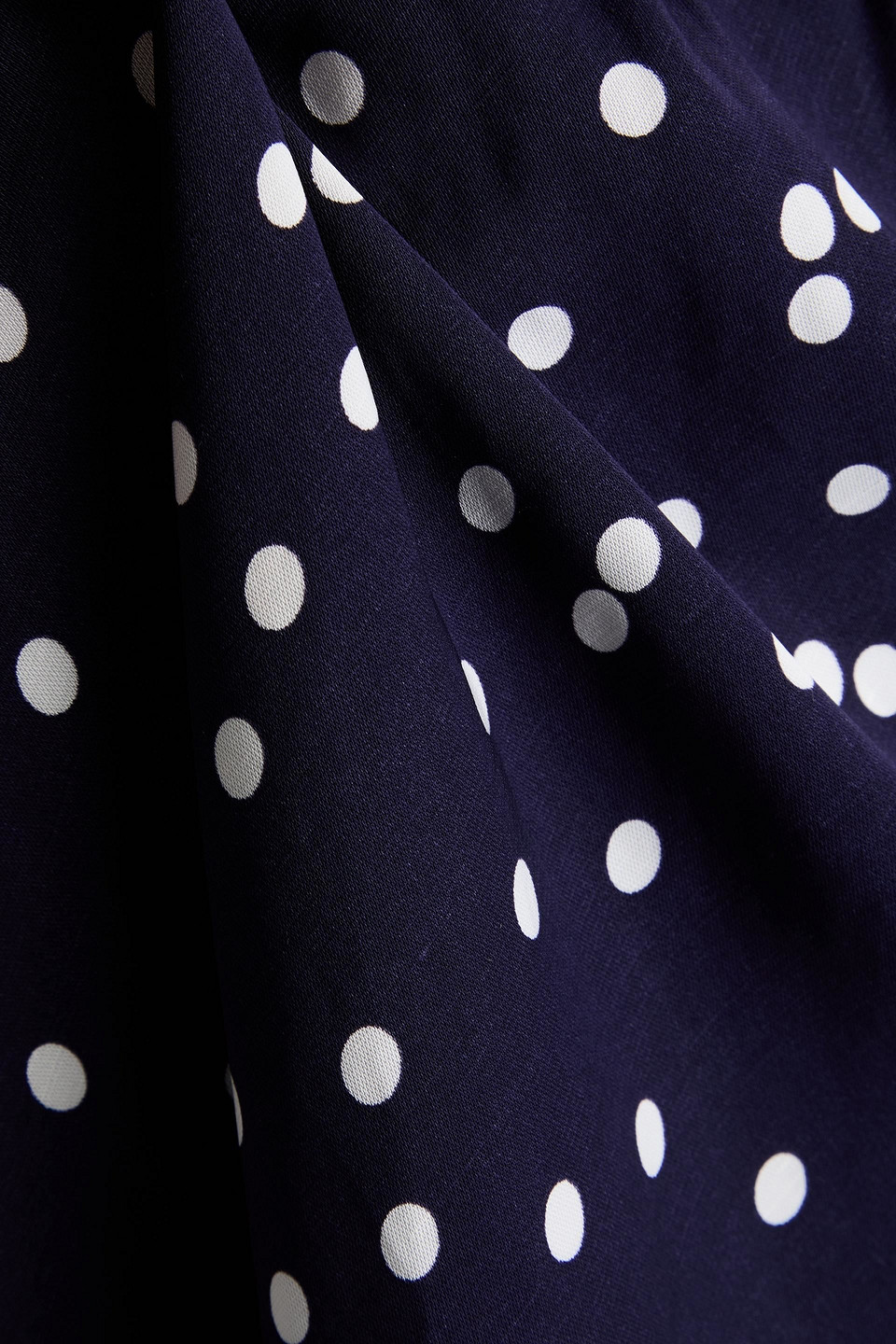 Zimmermann Polka-dot Satin Midi Skirt In Navy