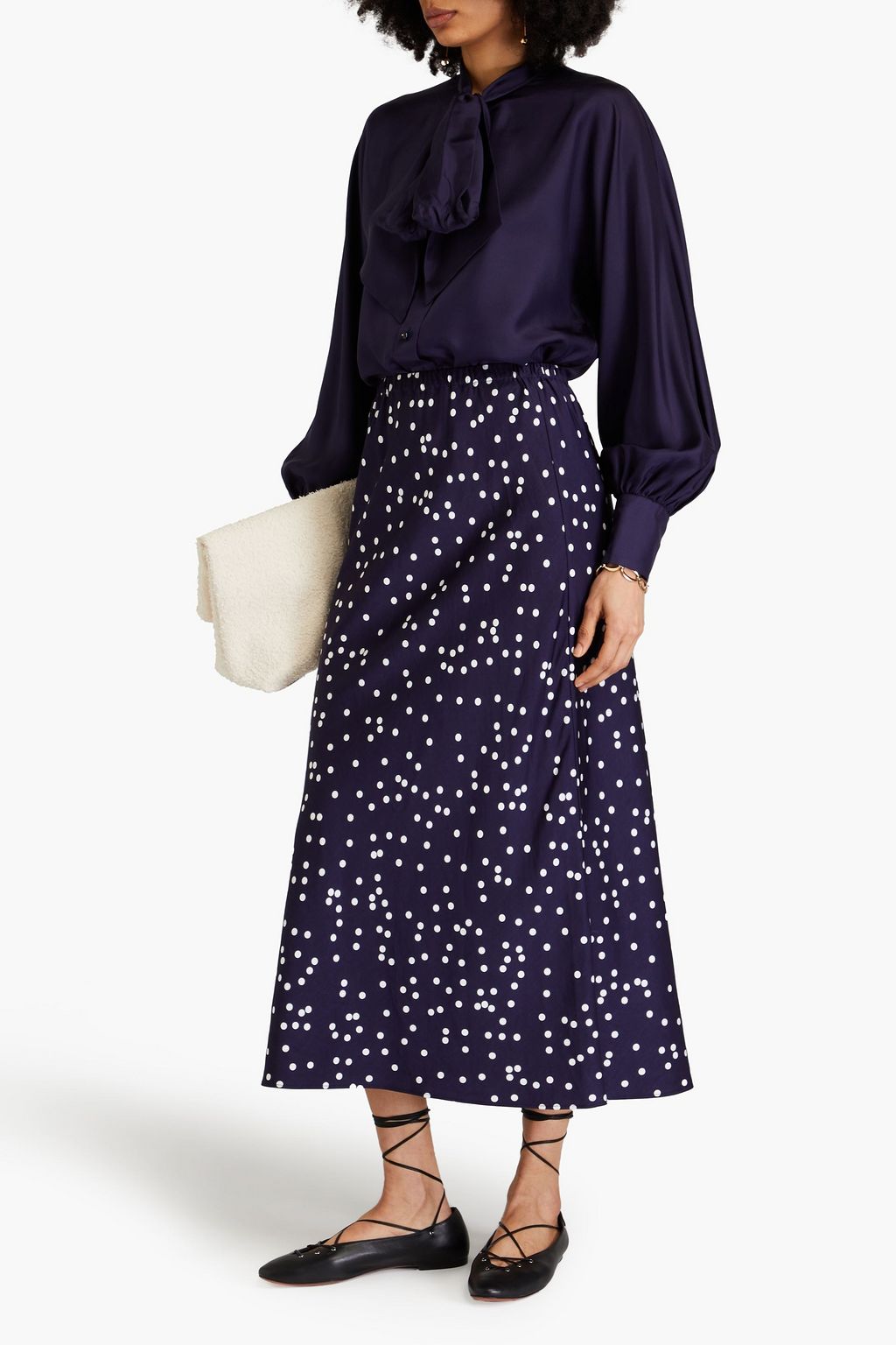 ZIMMERMANN Pussy-bow silk-twill blouse