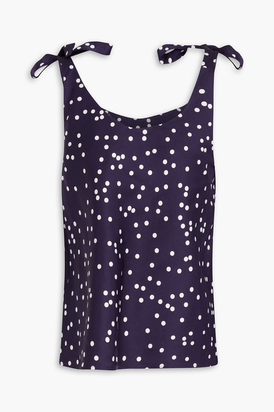 Zimmermann Polka-dot Satin Top In Navy