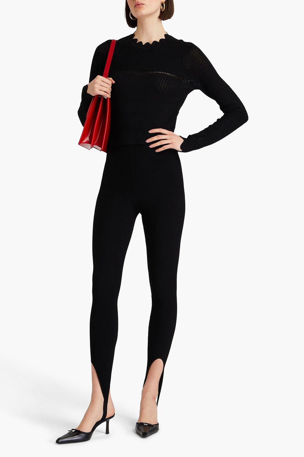 VICTORIA BECKHAM Crochet-knit cotton-blend sweater