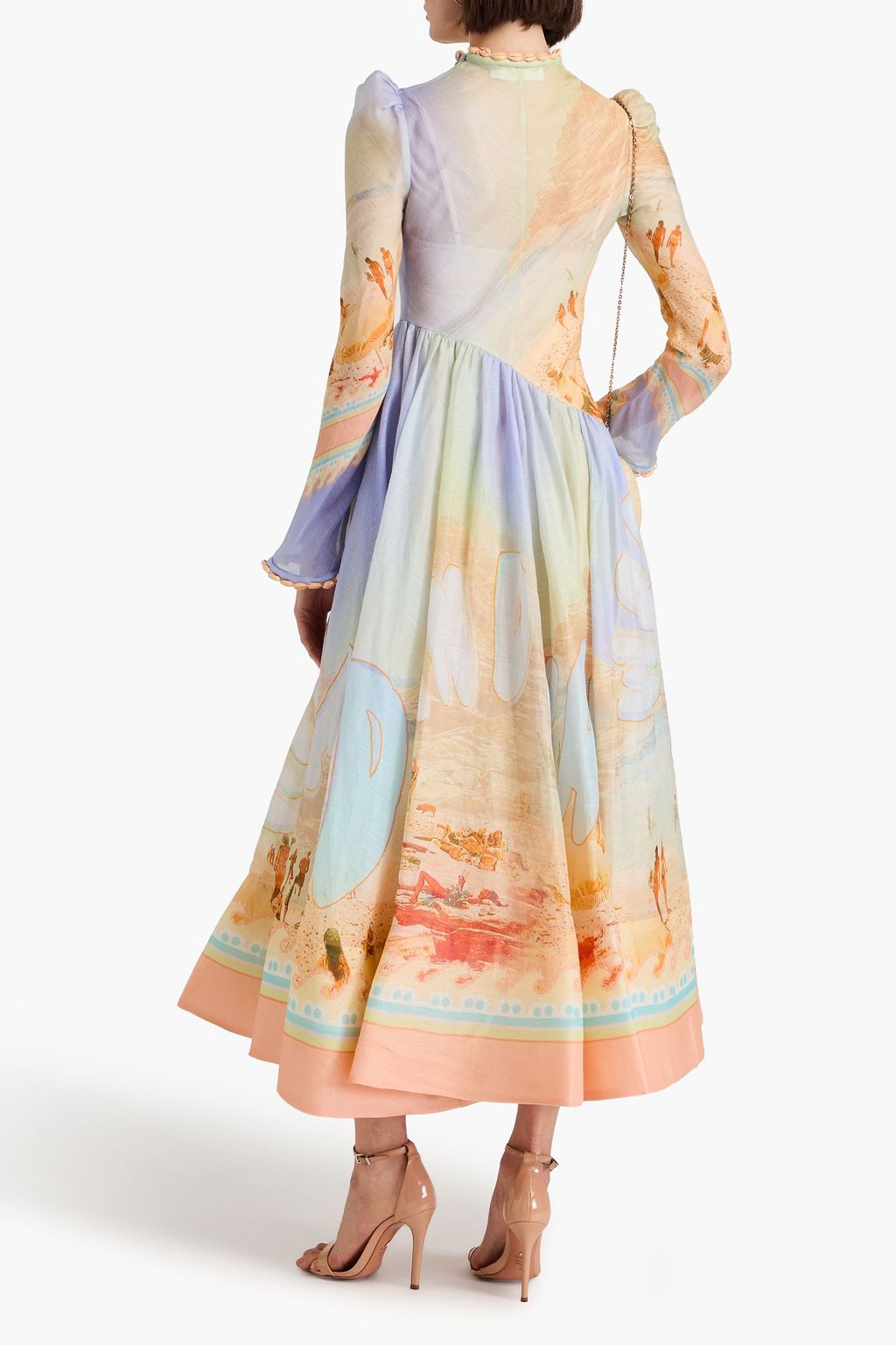 ZIMMERMANN Printed linen and silk-blend gauze maxi dress