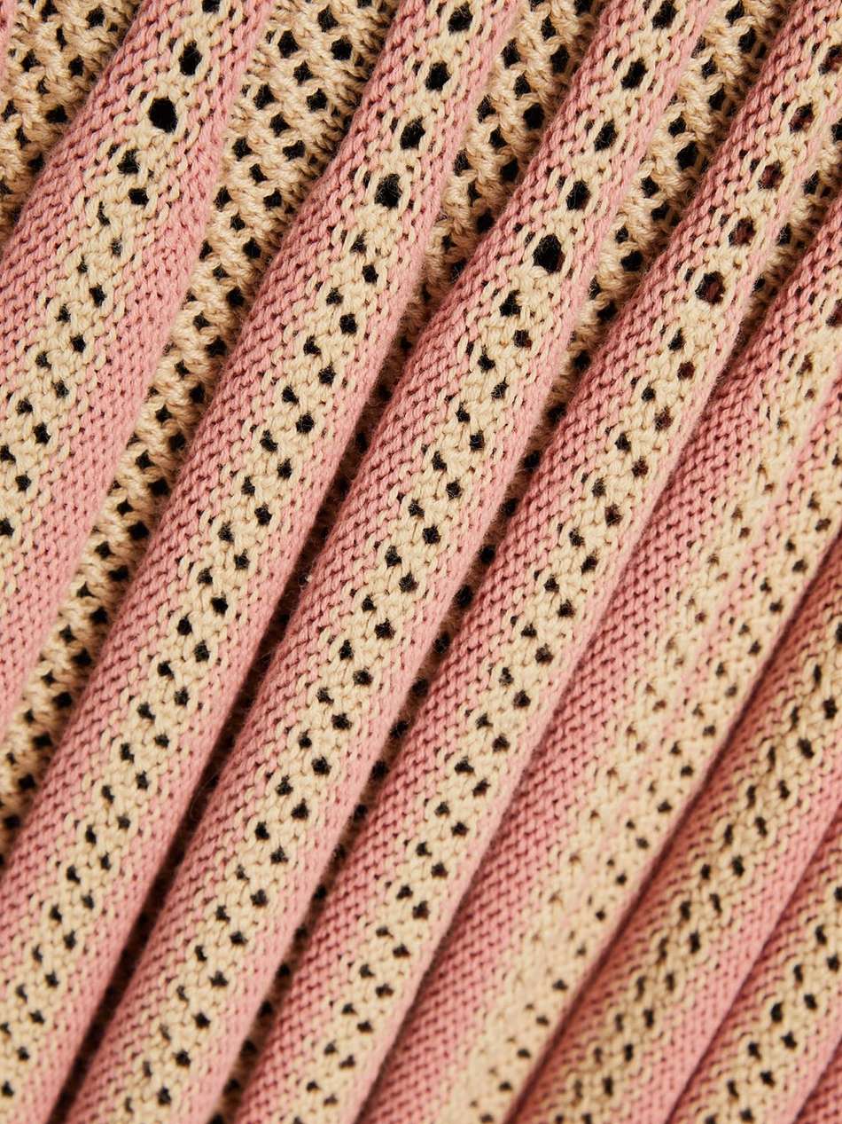 ribbed pointelle-knit cotton-blend midi dress