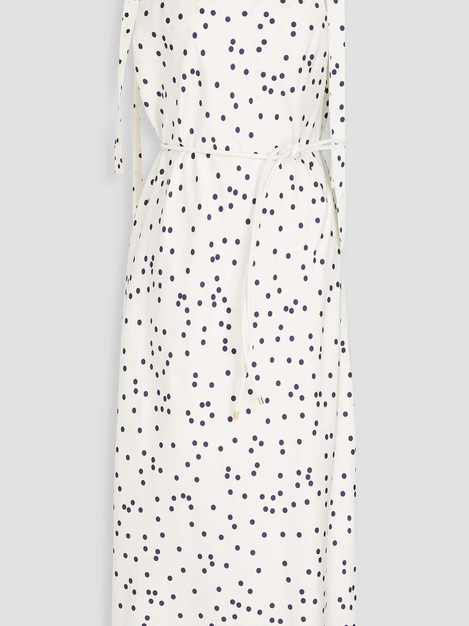 polka-dot satin midi dress