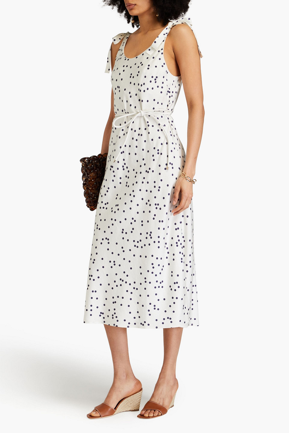 ZIMMERMANN POLKA-DOT SATIN MIDI DRESS