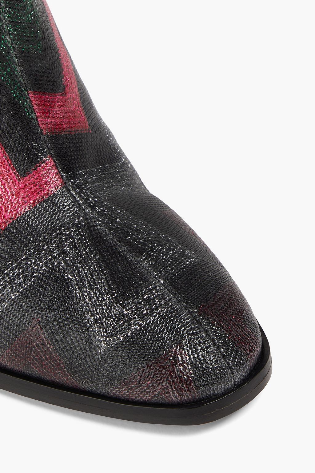 MISSONI بوت بطول الكاحل من نسيج بحبكة كروشيه بلون معدني