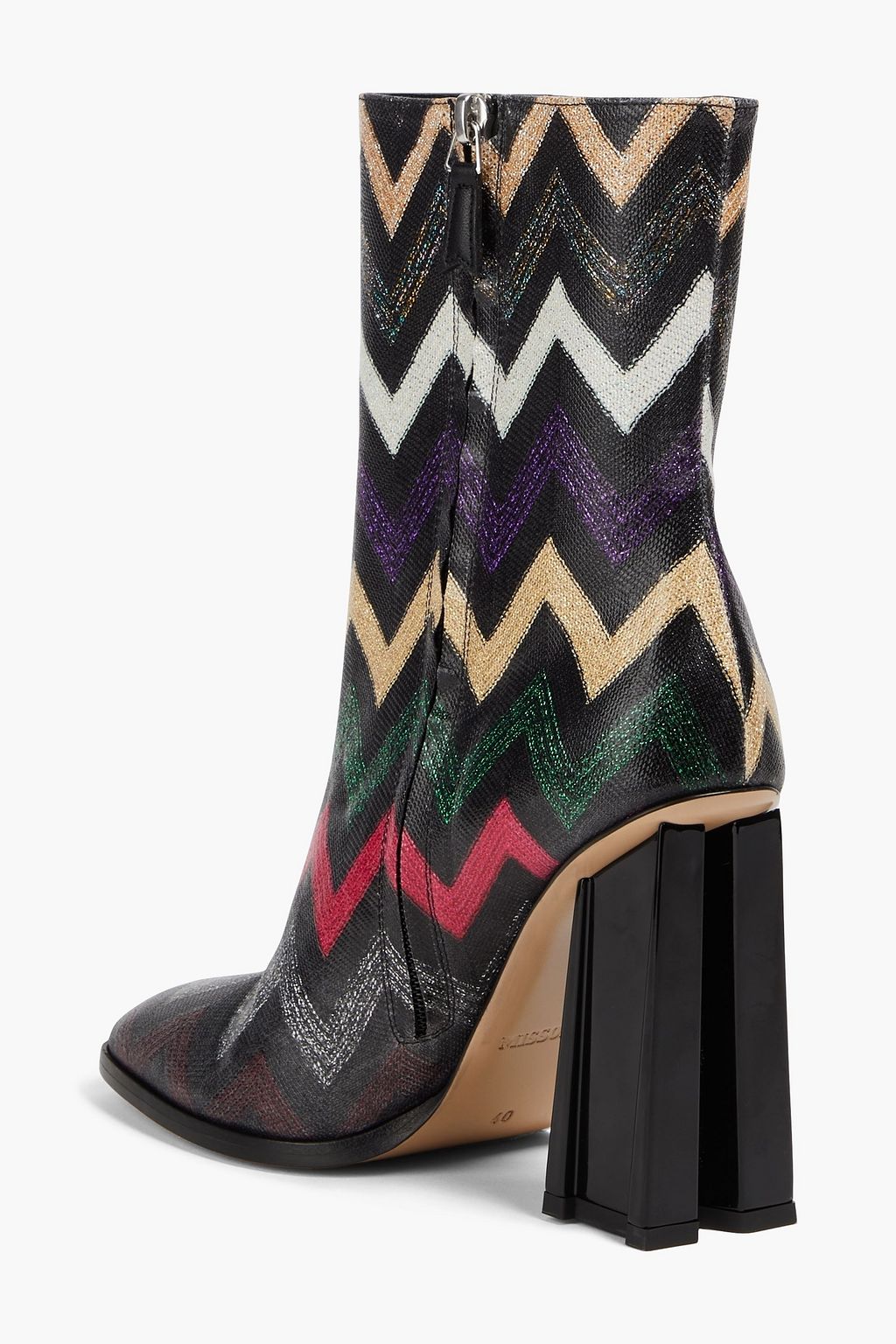 MISSONI بوت بطول الكاحل من نسيج بحبكة كروشيه بلون معدني