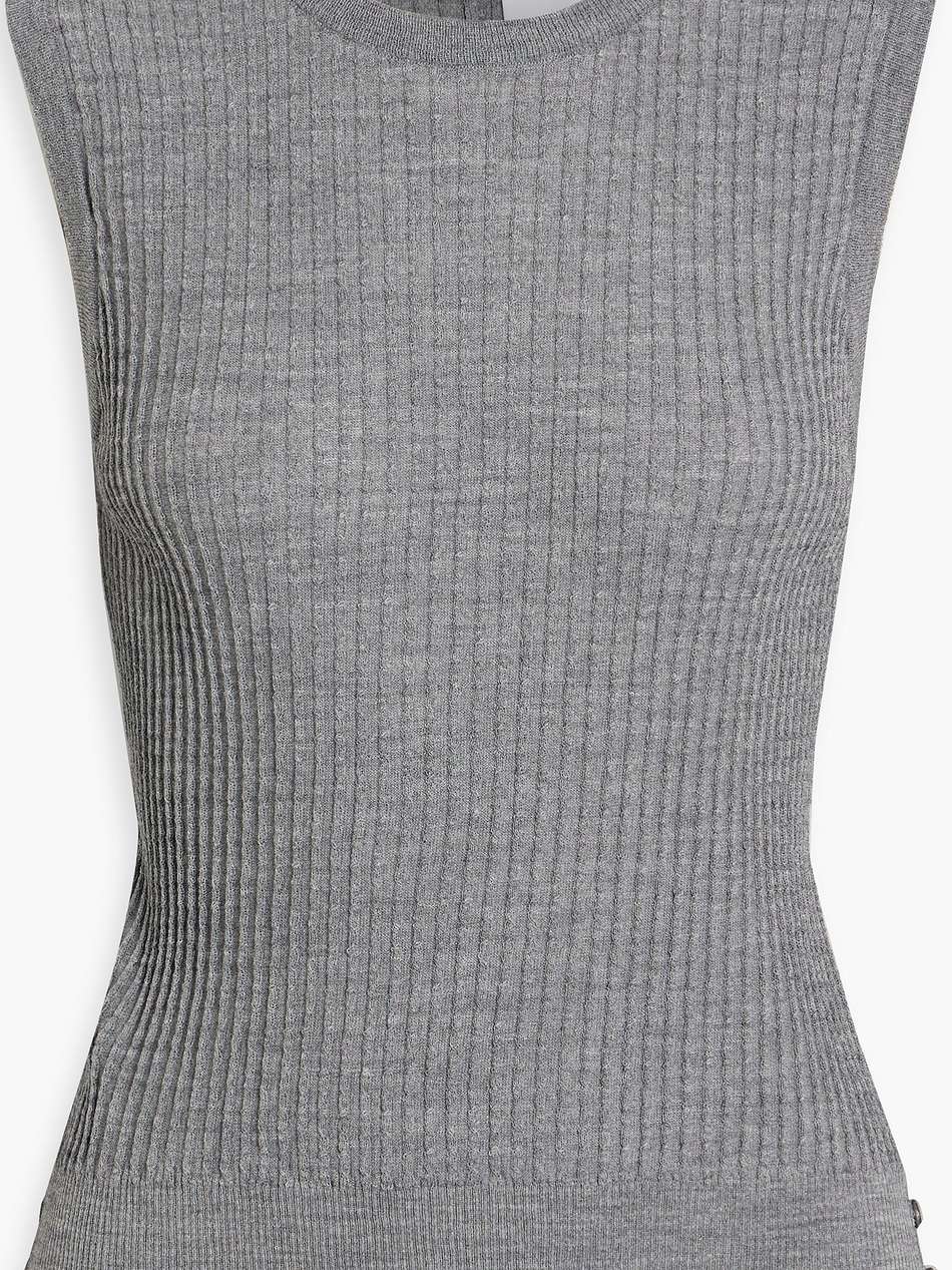 ribbed wool-blend top