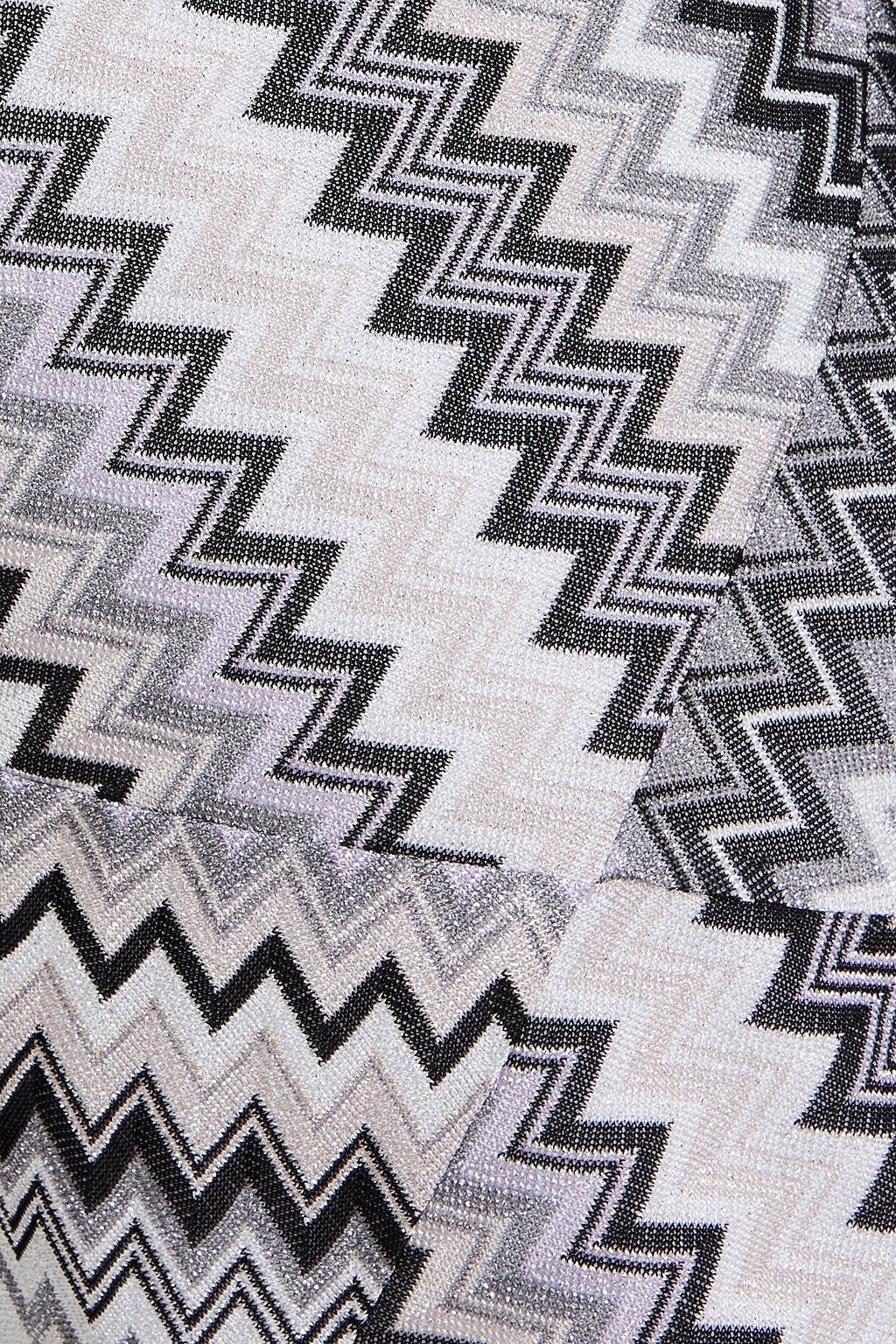 MISSONI فستان متوسط الطول بحبكة كروشيه بلون معدني