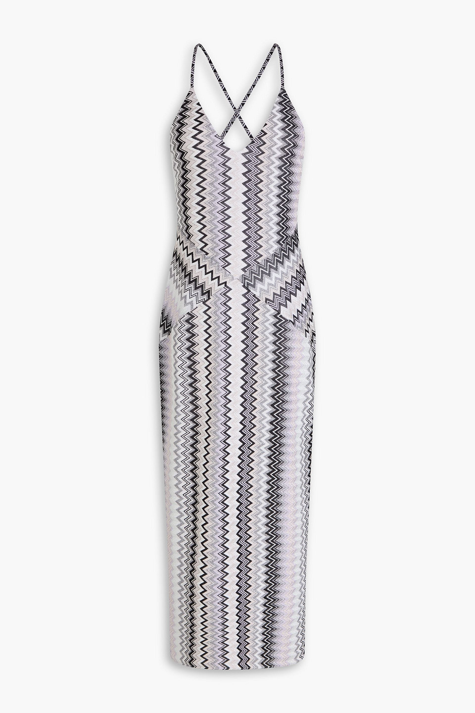 Missoni Gestricktes Midikleid Mit Metallic-effekt In Steingrau