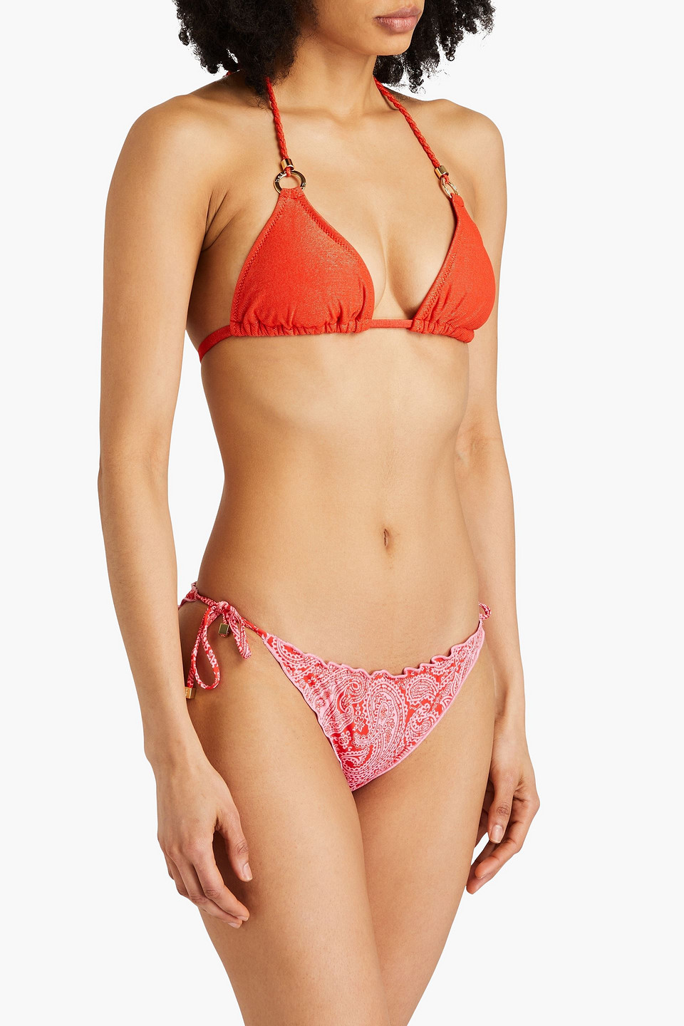Heidi Klein Reversible Paisley-print Low-rise Bikini Briefs In Red