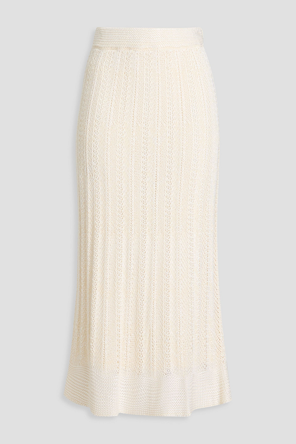 Zimmermann Crochet-knit Midi Skirt In Cream