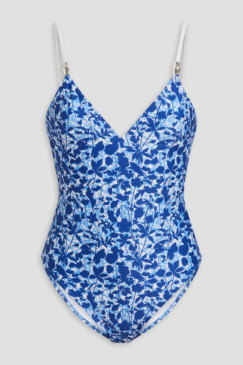 Tuscany floral-print stretch-piqué swimsuit