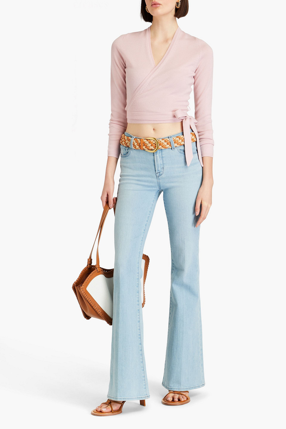 ZIMMERMANN CROPPED MERINO WOOL WRAP CARDIGAN 