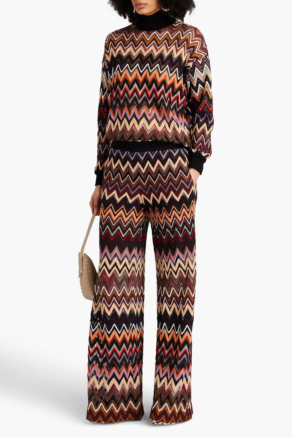 MISSONI Crochet-knit wool-blend wide-leg pants