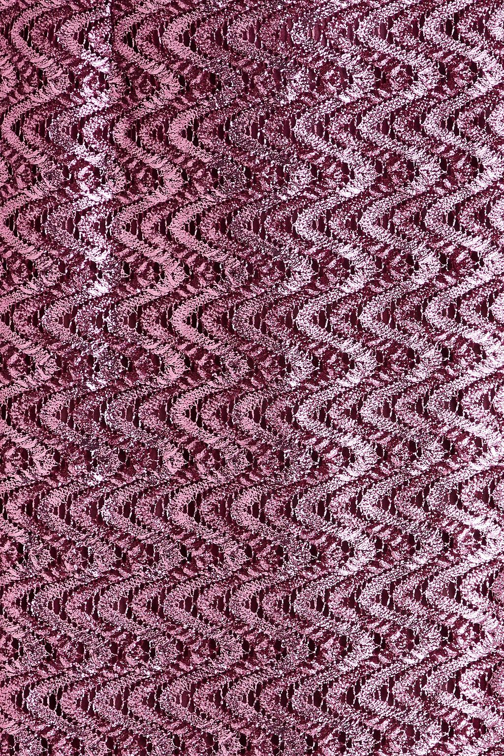 MISSONI فستان متوسط الطول من مزيج الصوف بحبكة كروشيه بلون معدني